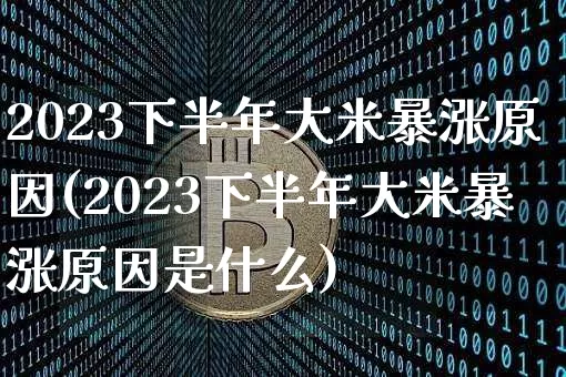 2023下半年大米暴涨原因(2023下半年大米暴涨原因是什么)_https://www.qgjzrcxxzxpt.com_上期能源_第1张