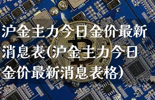 沪金主力今日金价最新消息表(沪金主力今日金价最新消息表格)_https://www.qgjzrcxxzxpt.com_中金所_第1张