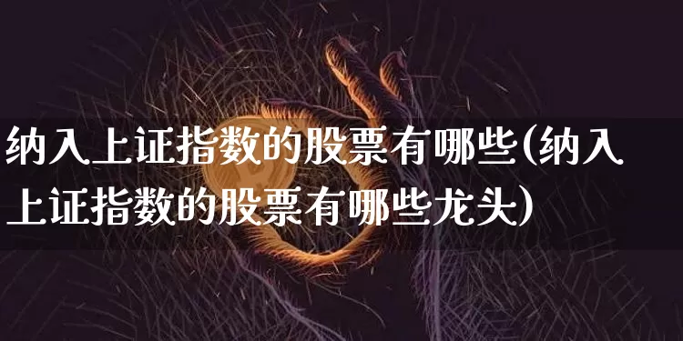 纳入上证指数的股票有哪些(纳入上证指数的股票有哪些龙头)_https://www.qgjzrcxxzxpt.com_中金所_第1张
