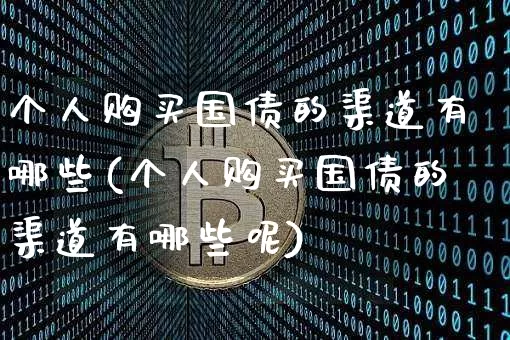 个人购买国债的渠道有哪些(个人购买国债的渠道有哪些呢)_https://www.qgjzrcxxzxpt.com_上期能源_第1张