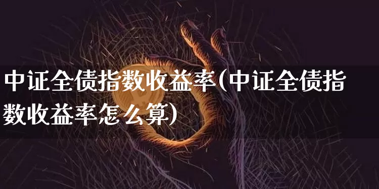中证全债指数收益率(中证全债指数收益率怎么算)_https://www.qgjzrcxxzxpt.com_广期所_第1张