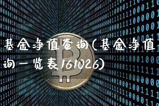 基金净值查询(基金净值查询一览表161026)_https://www.qgjzrcxxzxpt.com_上期所_第1张