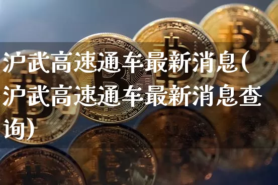 沪武高速通车最新消息(沪武高速通车最新消息查询)_https://www.qgjzrcxxzxpt.com_郑商所_第1张