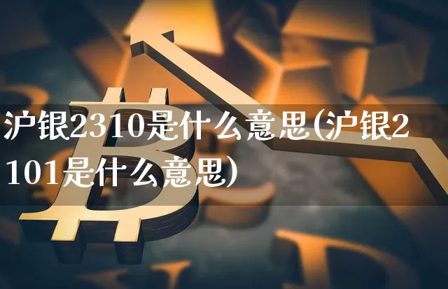沪银2310是什么意思(沪银2101是什么意思)_https://www.qgjzrcxxzxpt.com_上期所_第1张