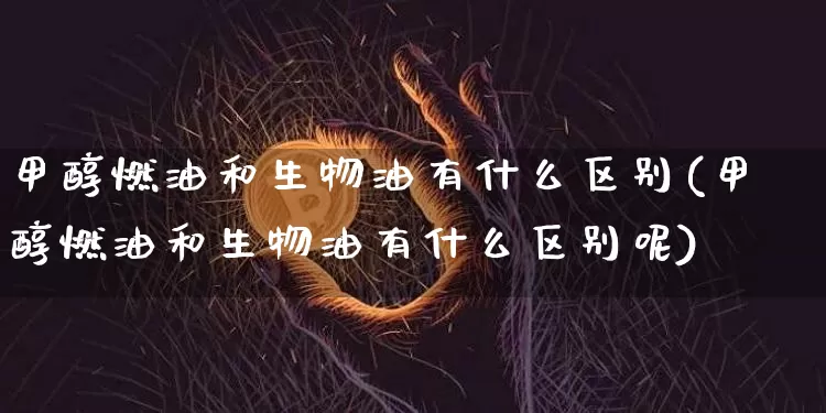 甲醇燃油和生物油有什么区别(甲醇燃油和生物油有什么区别呢)_https://www.qgjzrcxxzxpt.com_大商所_第1张